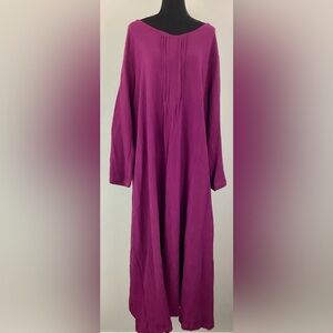 NEW Cotton Oversized caftgan Dress eggplant purple LARGE
